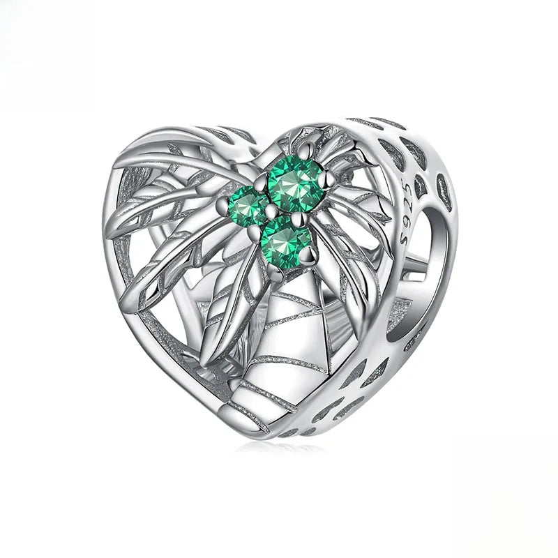 Tropical Heart Palm Spacer Charm