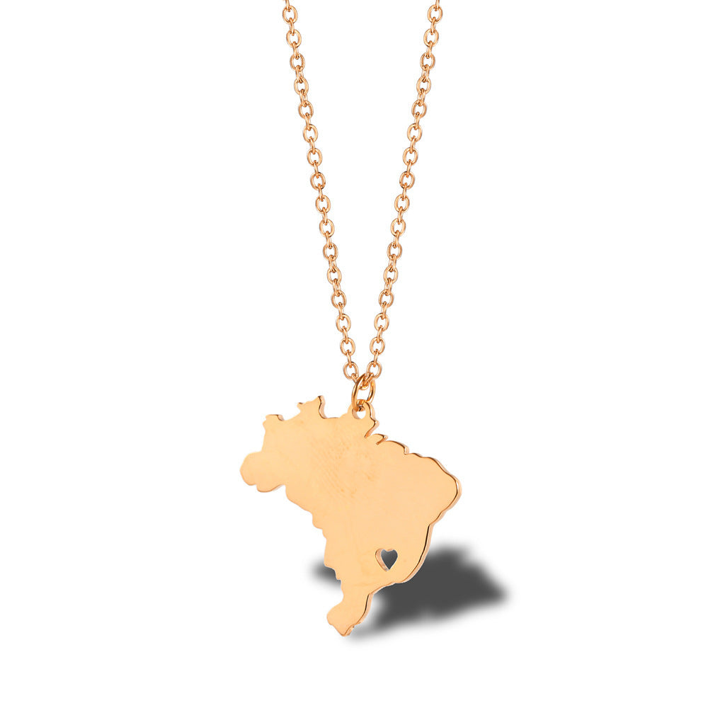 Wanderlust Map Pendant Necklace