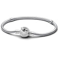 Celestial Moon & Star Clasp Snake Chain Bracelet
