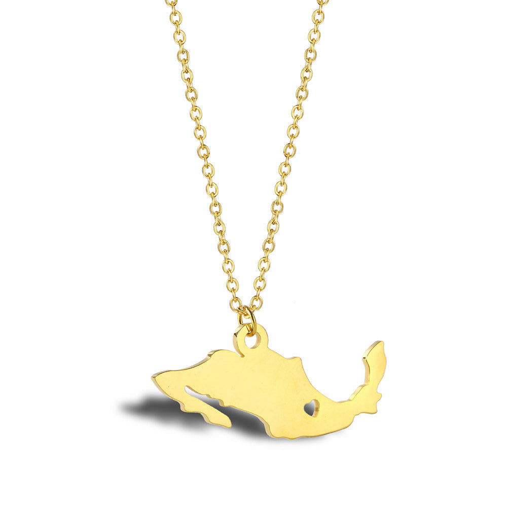 Wanderlust Map Pendant Necklace