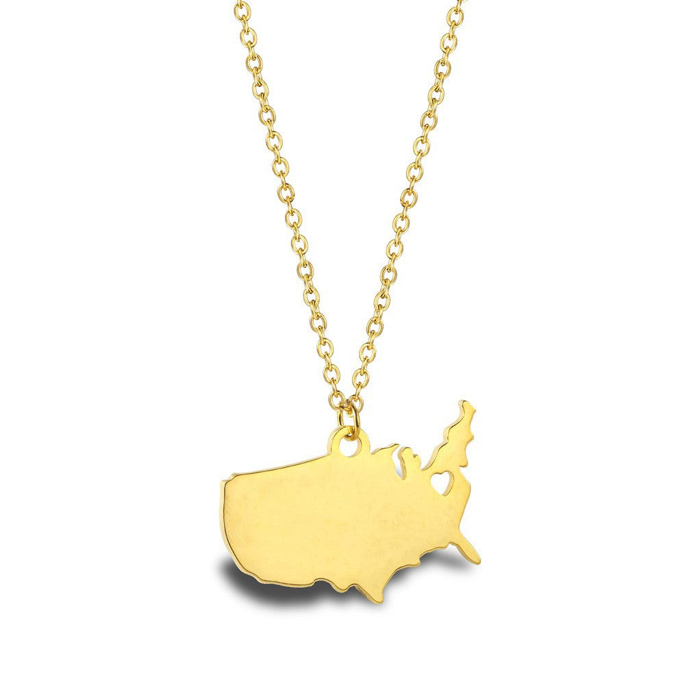 Wanderlust Map Pendant Necklace