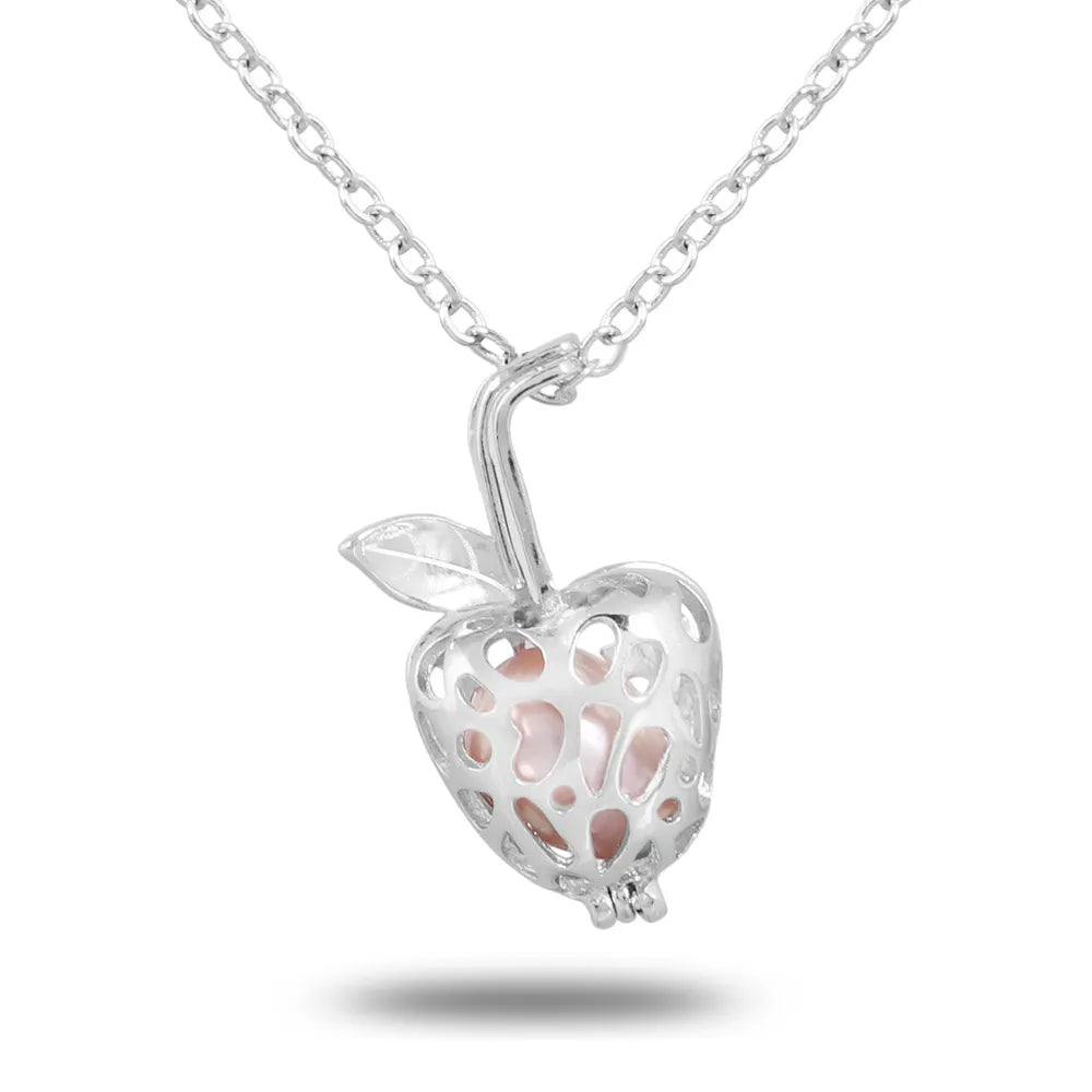 Pearl Necklace with Apple Pendant