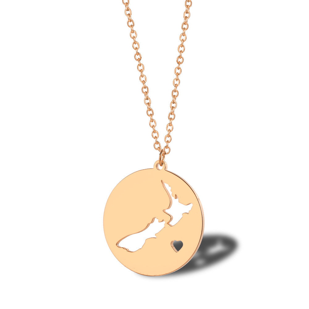 Wanderlust Map Pendant Necklace