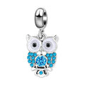 Blue Crystal Wise Owl Charm