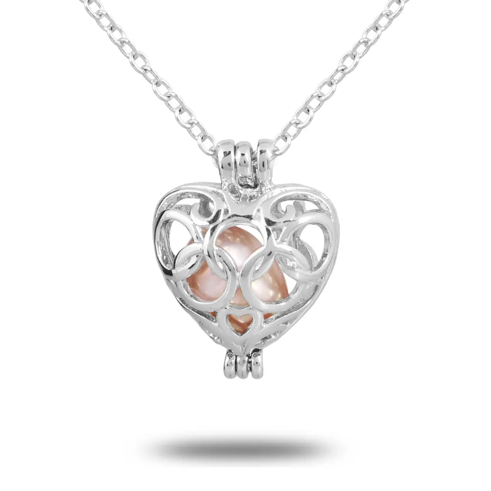 Pearl Necklace with Heart Pendant