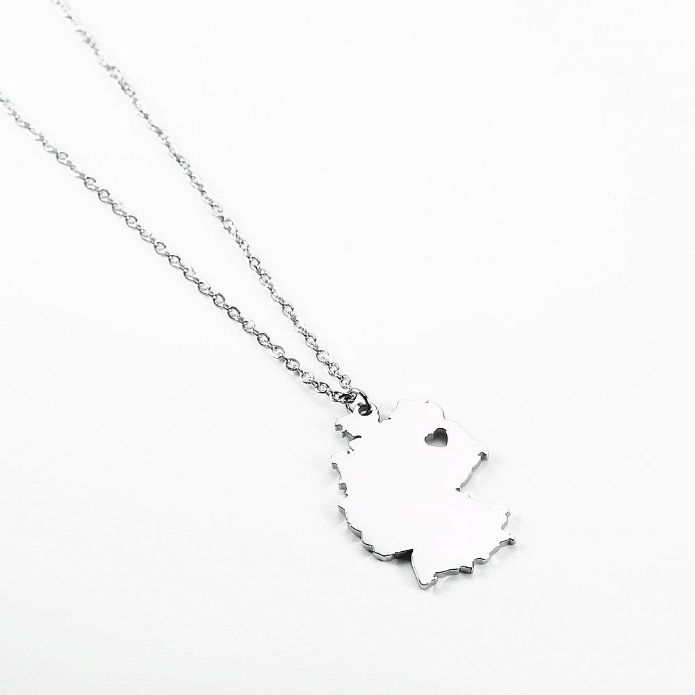 Wanderlust Map Pendant Necklace