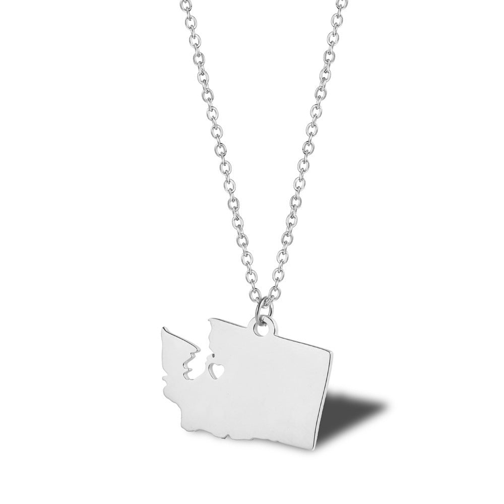 Wanderlust Map Pendant Necklace