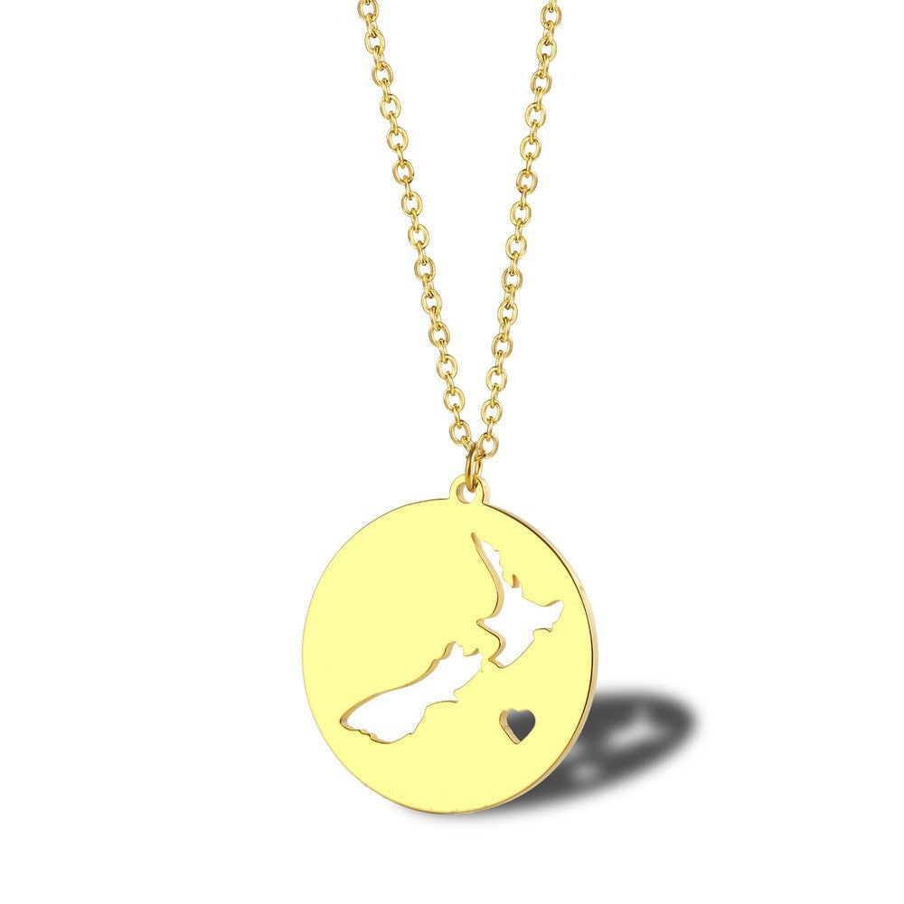 Wanderlust Map Pendant Necklace