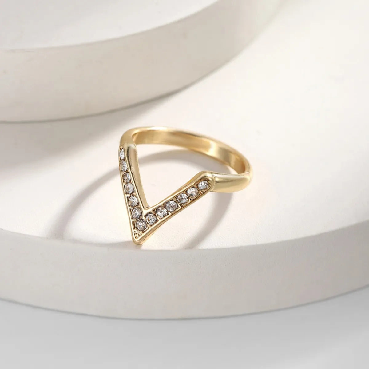 Gold Chevron V-Ring