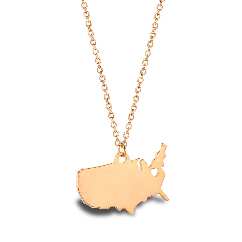 Wanderlust Map Pendant Necklace