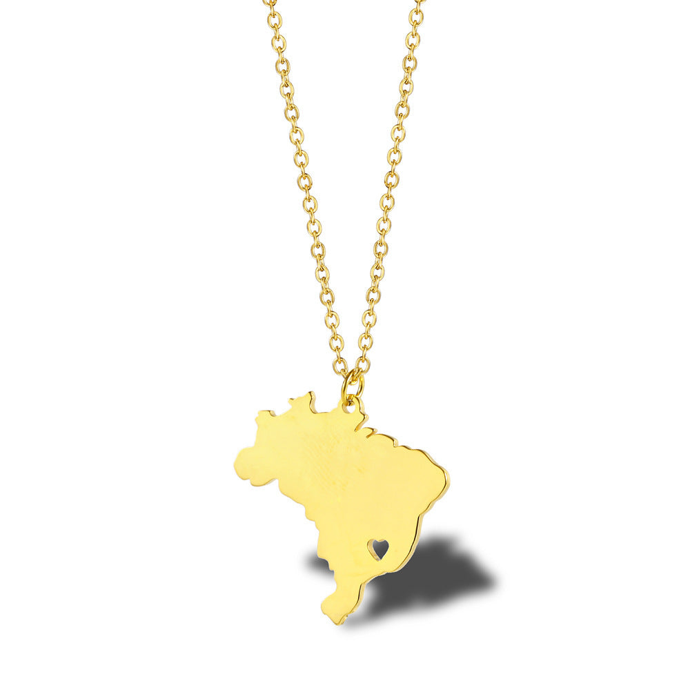 Wanderlust Map Pendant Necklace