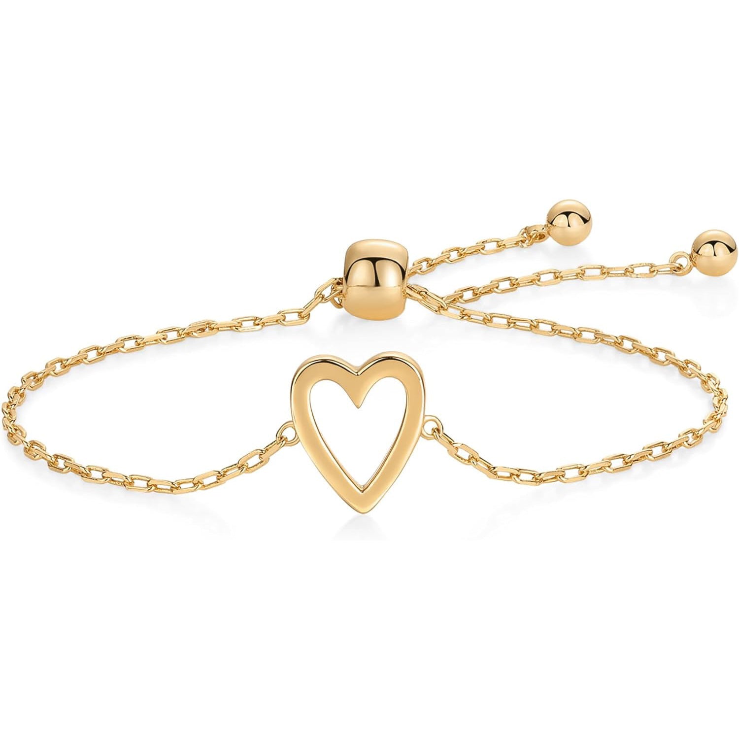 Double Adjustable Heart Charm Bracelet Set