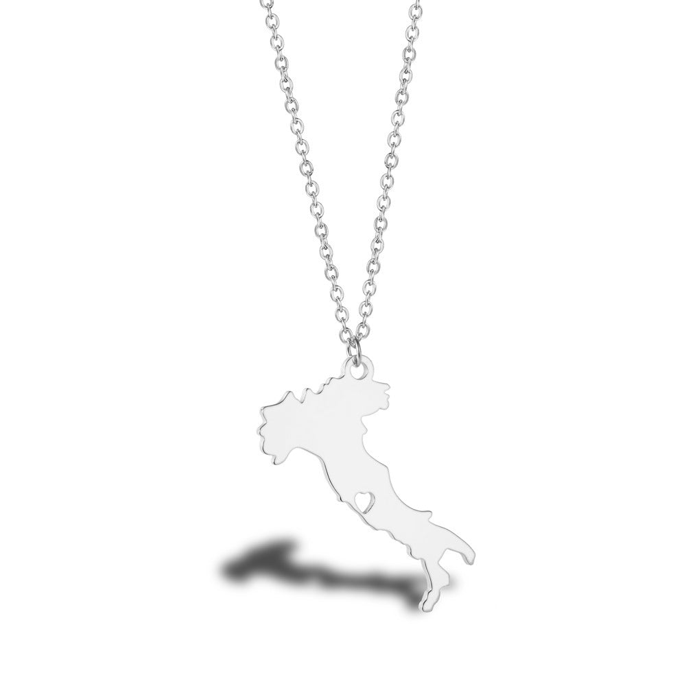 Wanderlust Map Pendant Necklace
