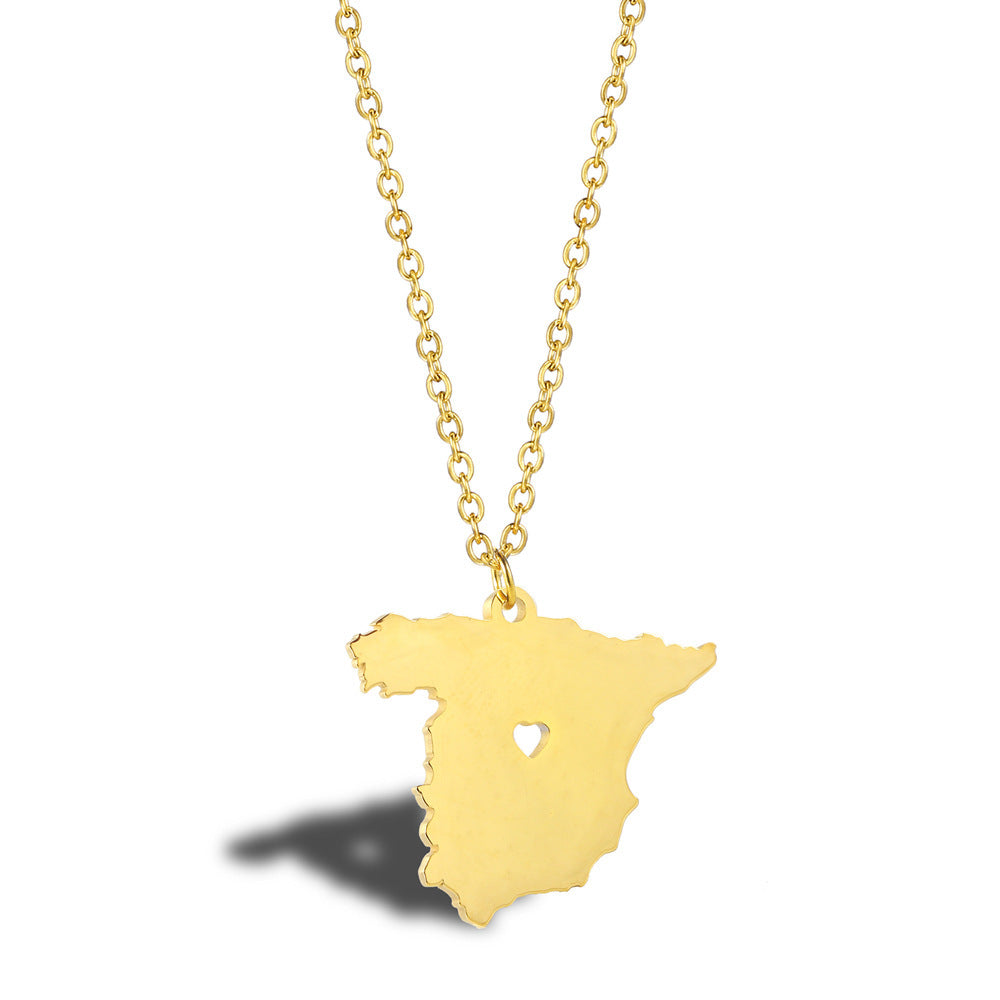 Wanderlust Map Pendant Necklace