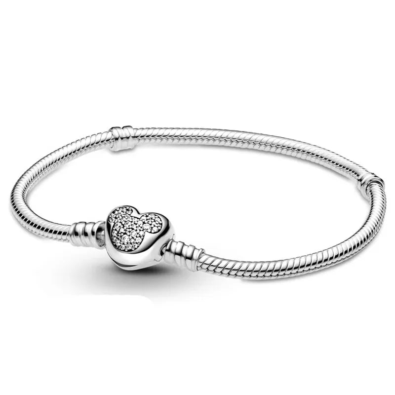 Cartoon Heart Clasp Snake Chain Bracelet