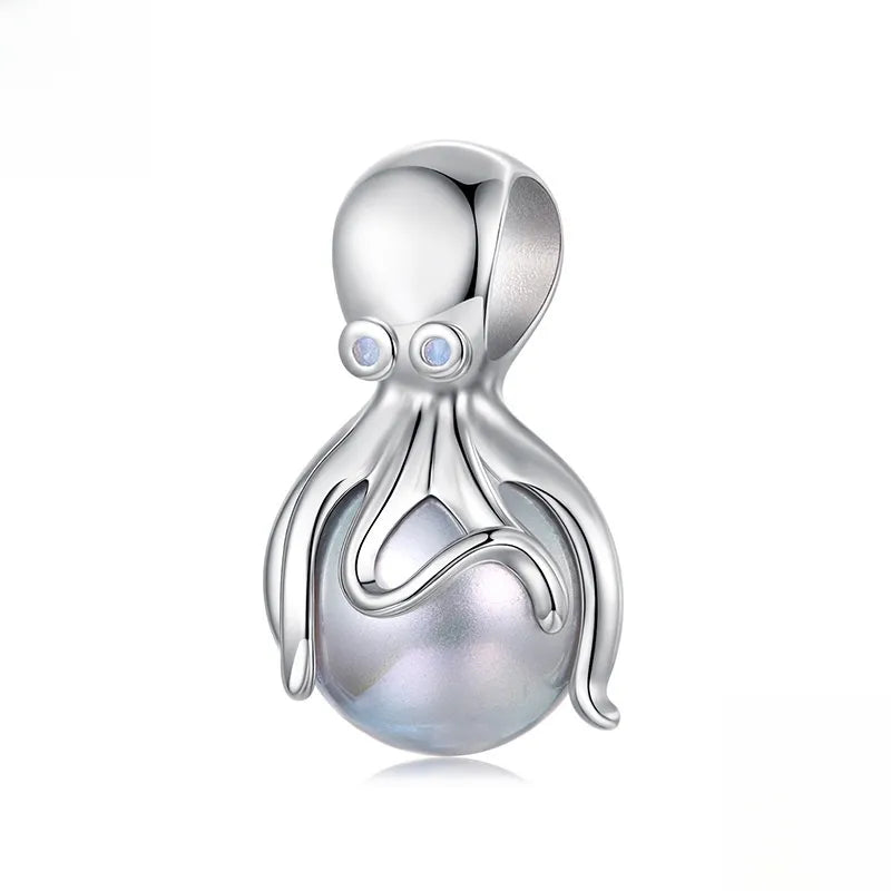 Ocean's Pearl Octopus Charm