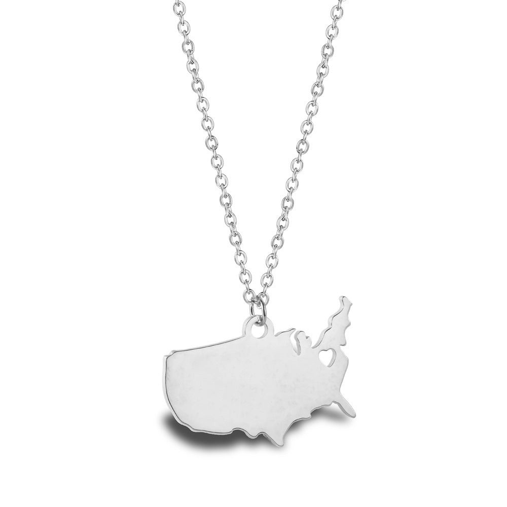 Wanderlust Map Pendant Necklace
