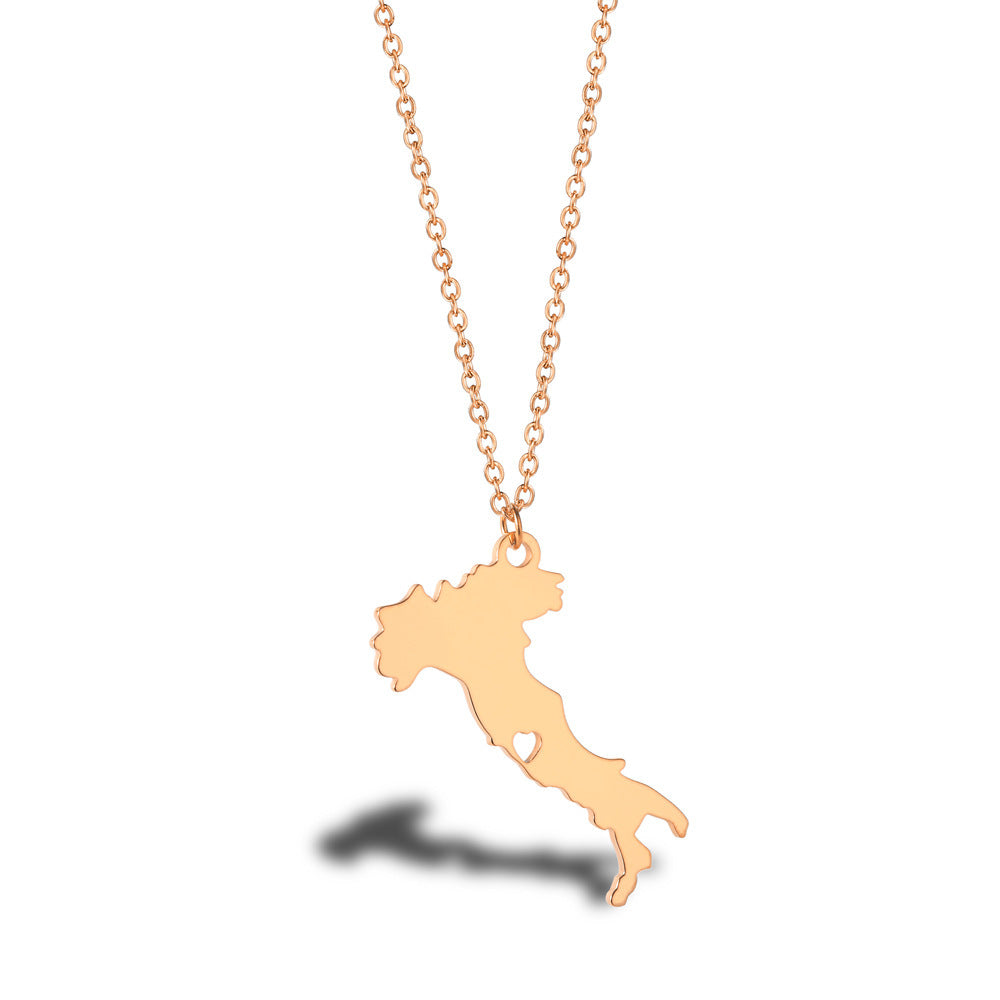 Wanderlust Map Pendant Necklace
