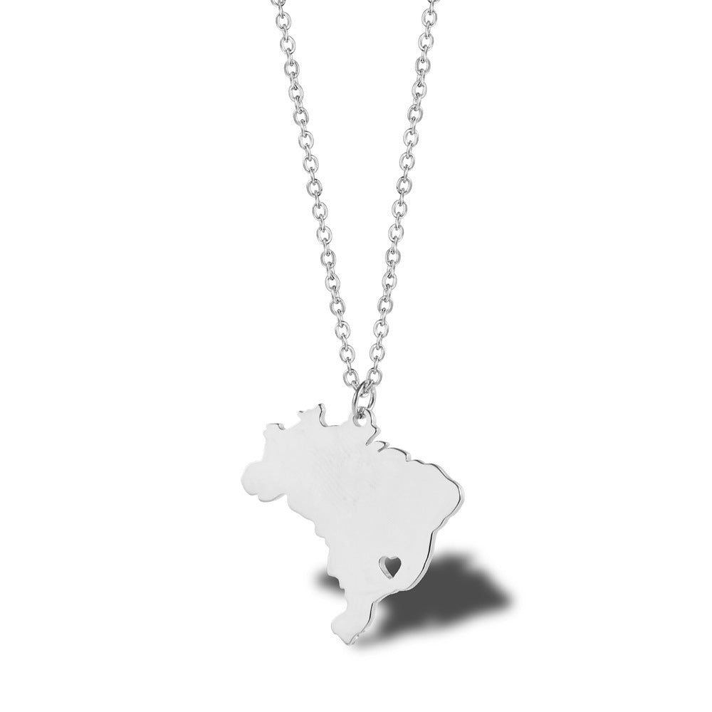 Wanderlust Map Pendant Necklace