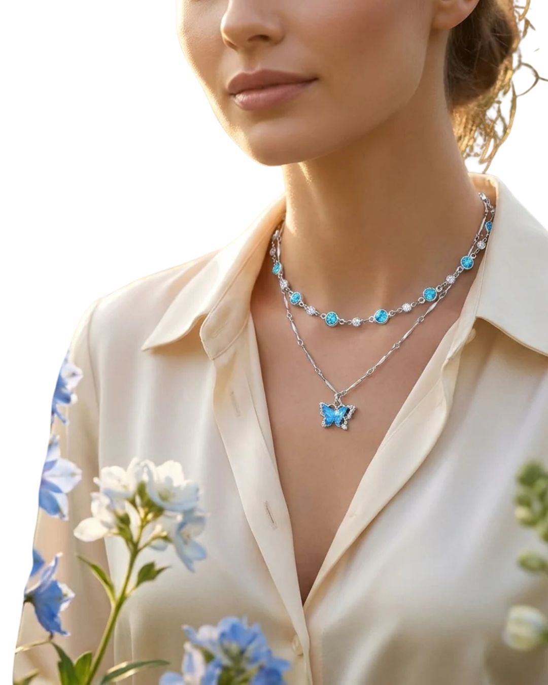 Blue Butterfly Necklace