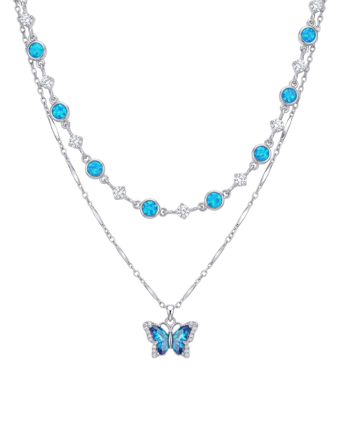 Blue Butterfly Necklace