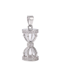The Silver Hourglass Micro CZ Pendant
