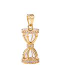 The Gold Hourglass Micro CZ Pendant