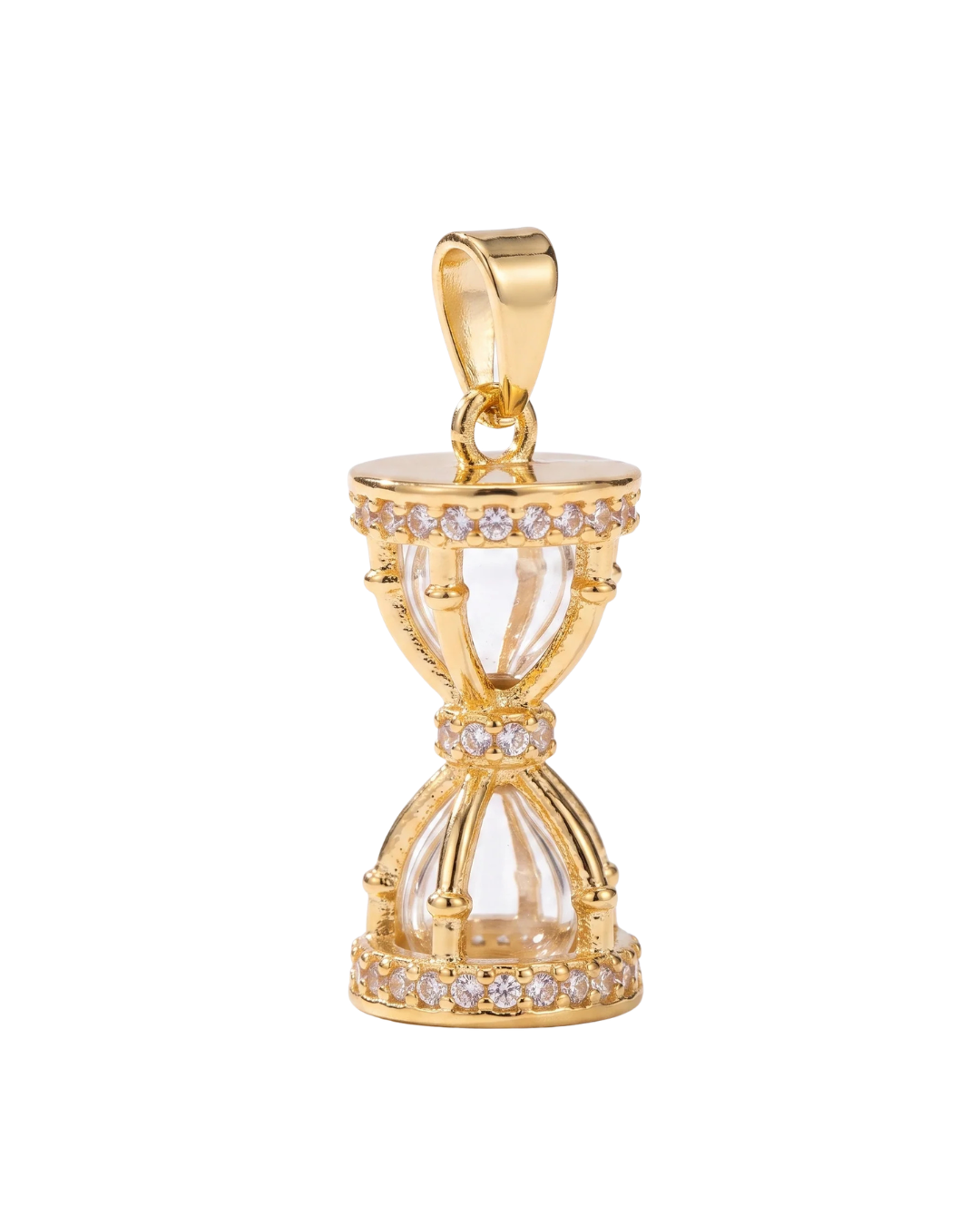 The Gold Hourglass Micro CZ Pendant
