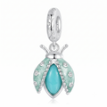 Sparkling Mint Beetle Pendant Charm