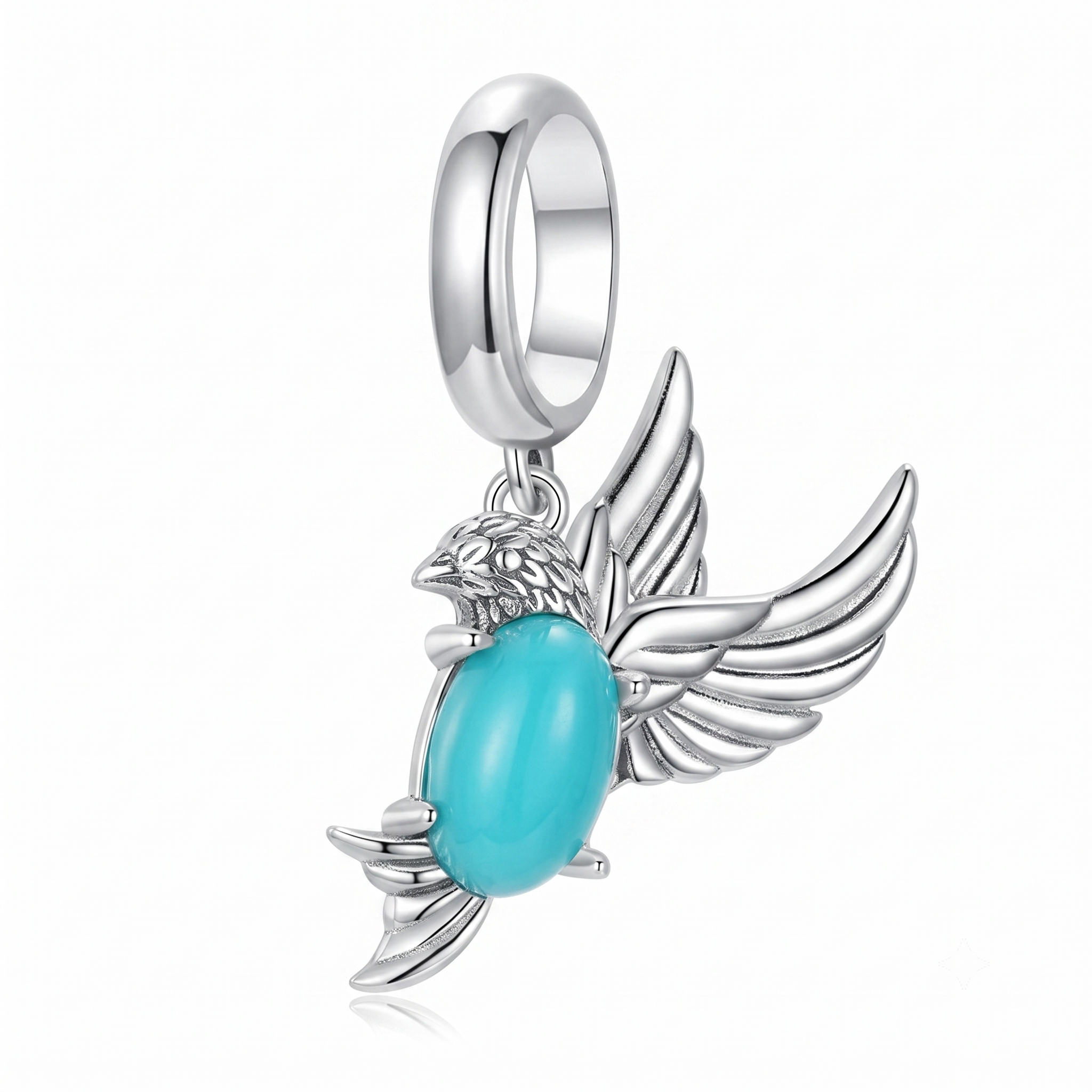 Serene Turquoise Bird Dangle Charm