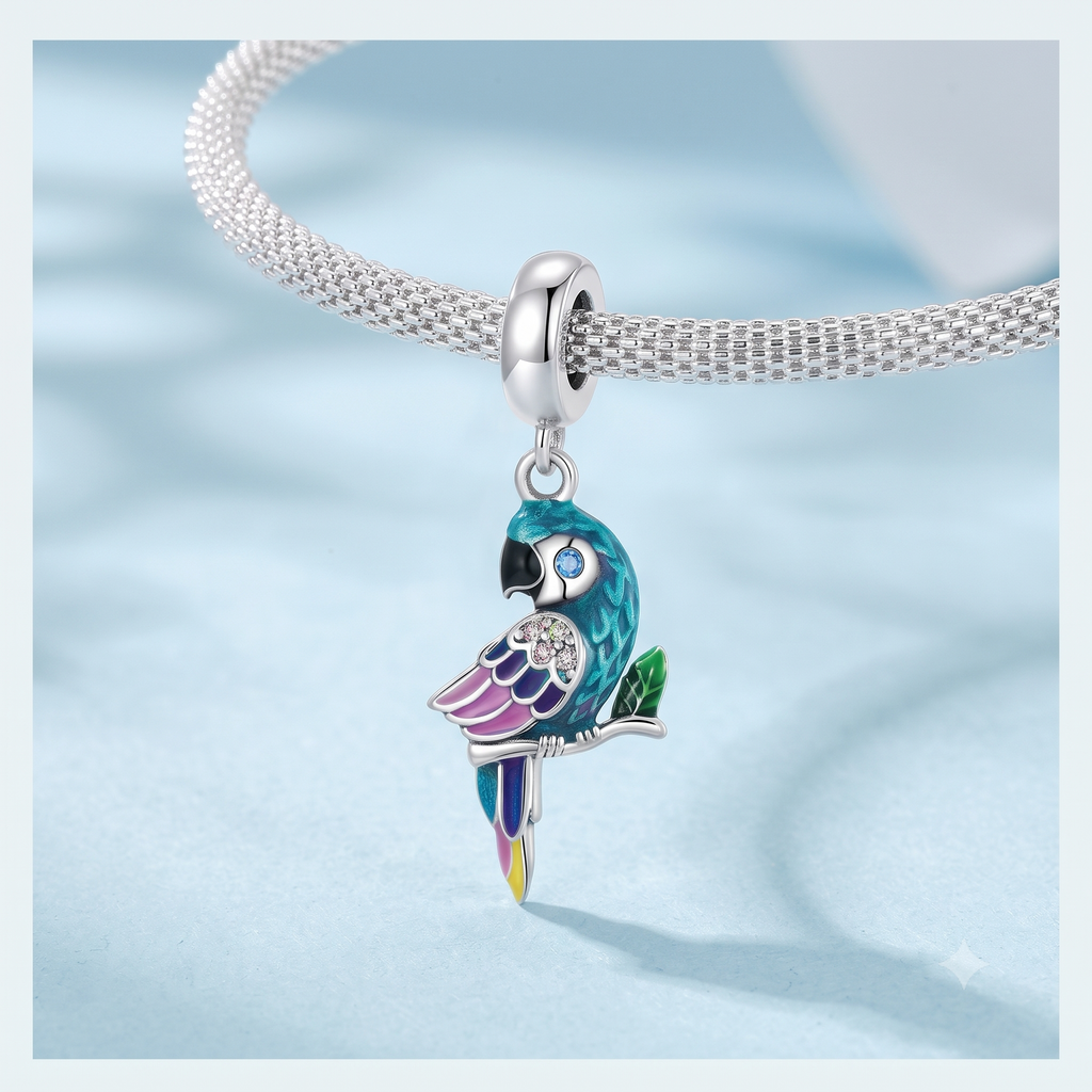 Colorful Parrot Dangle Charm