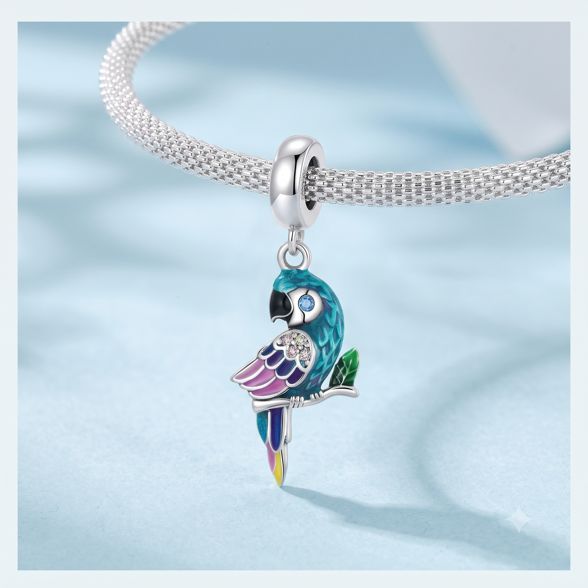 Colorful Parrot Dangle Charm