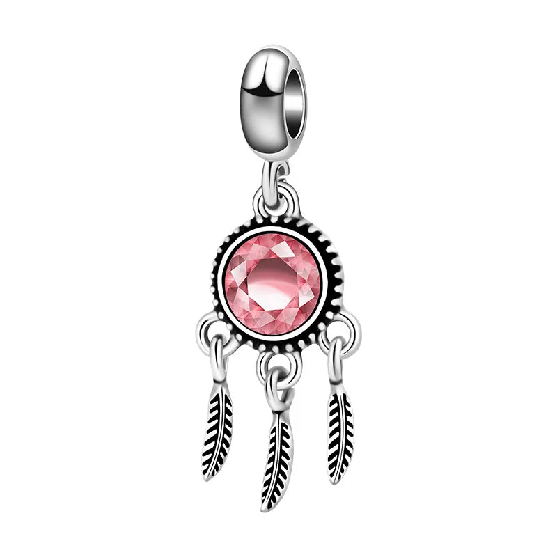 Pink Crystal Dreamcatcher Charm