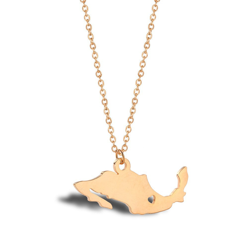 Wanderlust Map Pendant Necklace