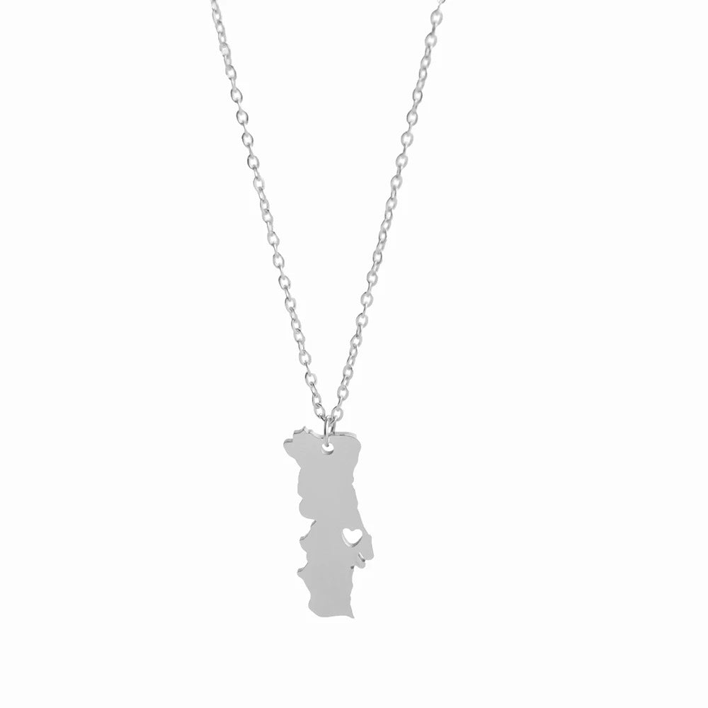 Wanderlust Map Pendant Necklace
