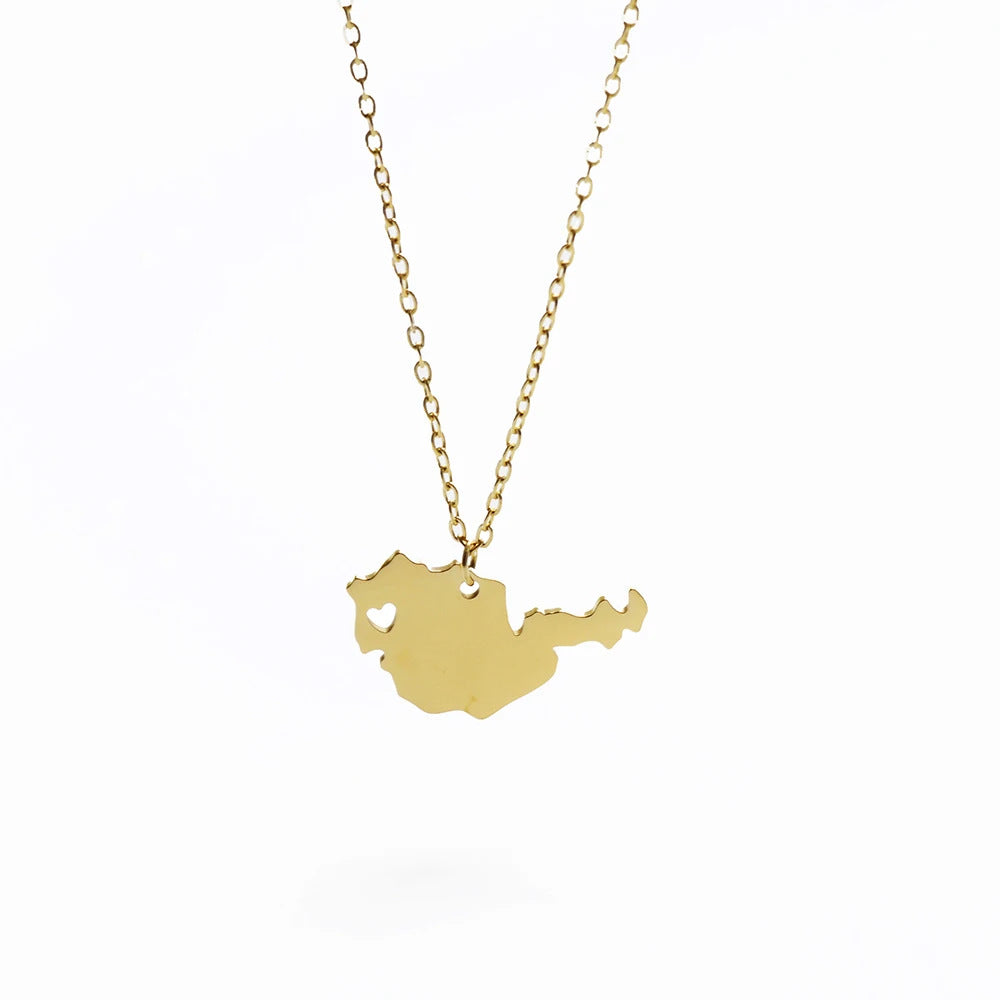 Wanderlust Map Pendant Necklace