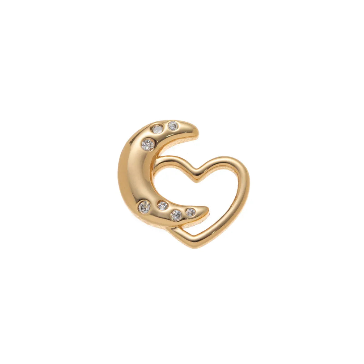 Crescent Moon & Heart Floating Charm