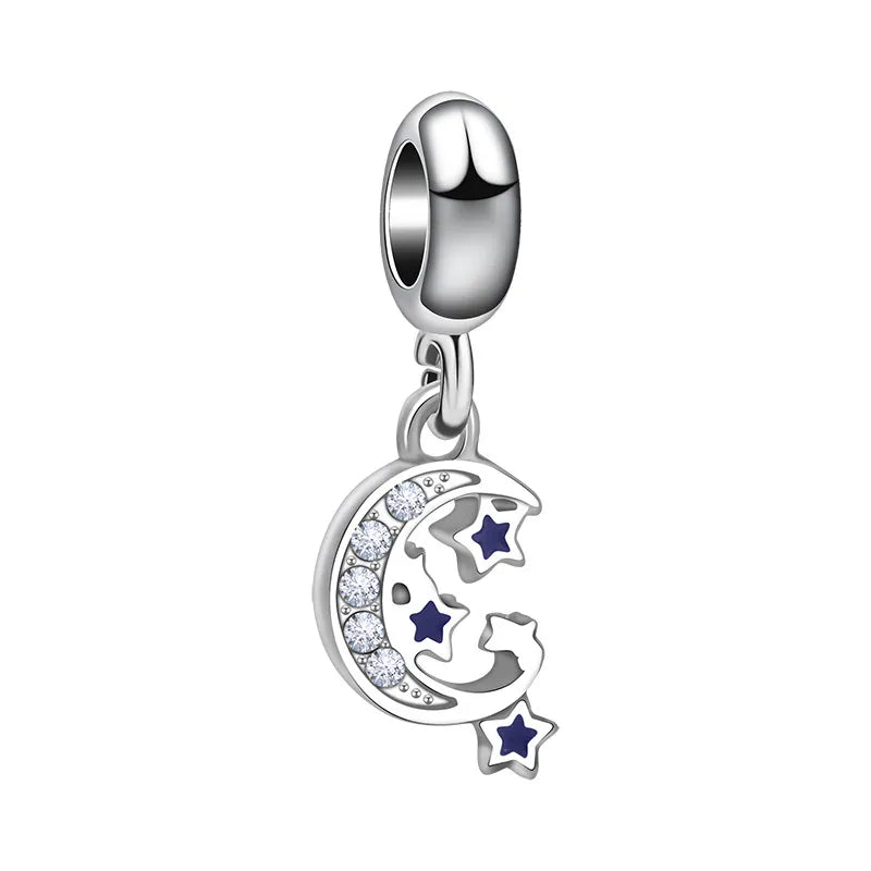 Sparkling Crescent Moon Charm