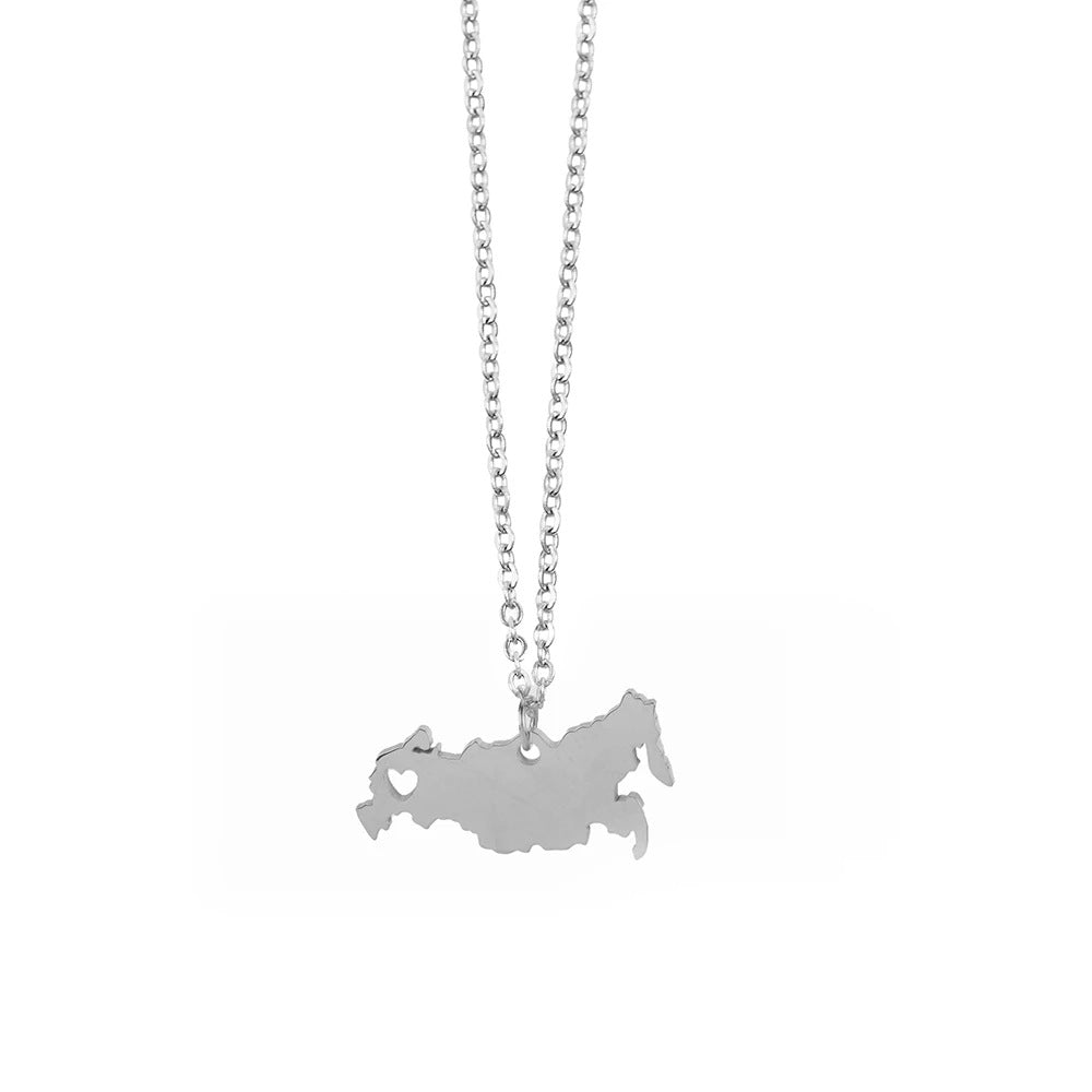 Wanderlust Map Pendant Necklace