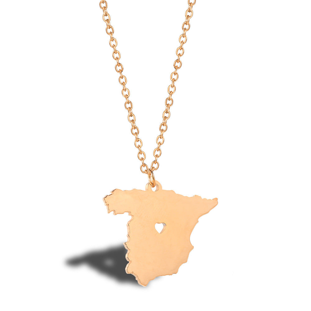 Wanderlust Map Pendant Necklace