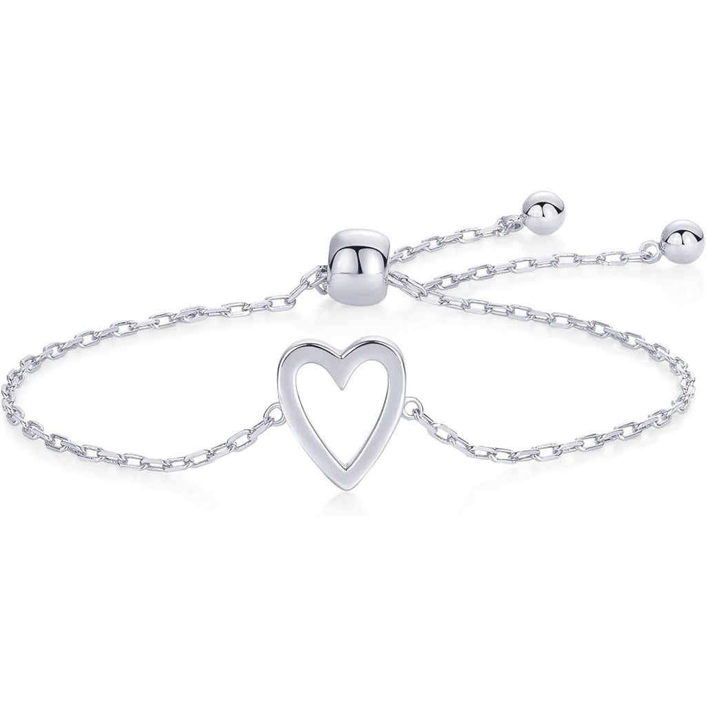Double Adjustable Heart Charm Bracelet Set