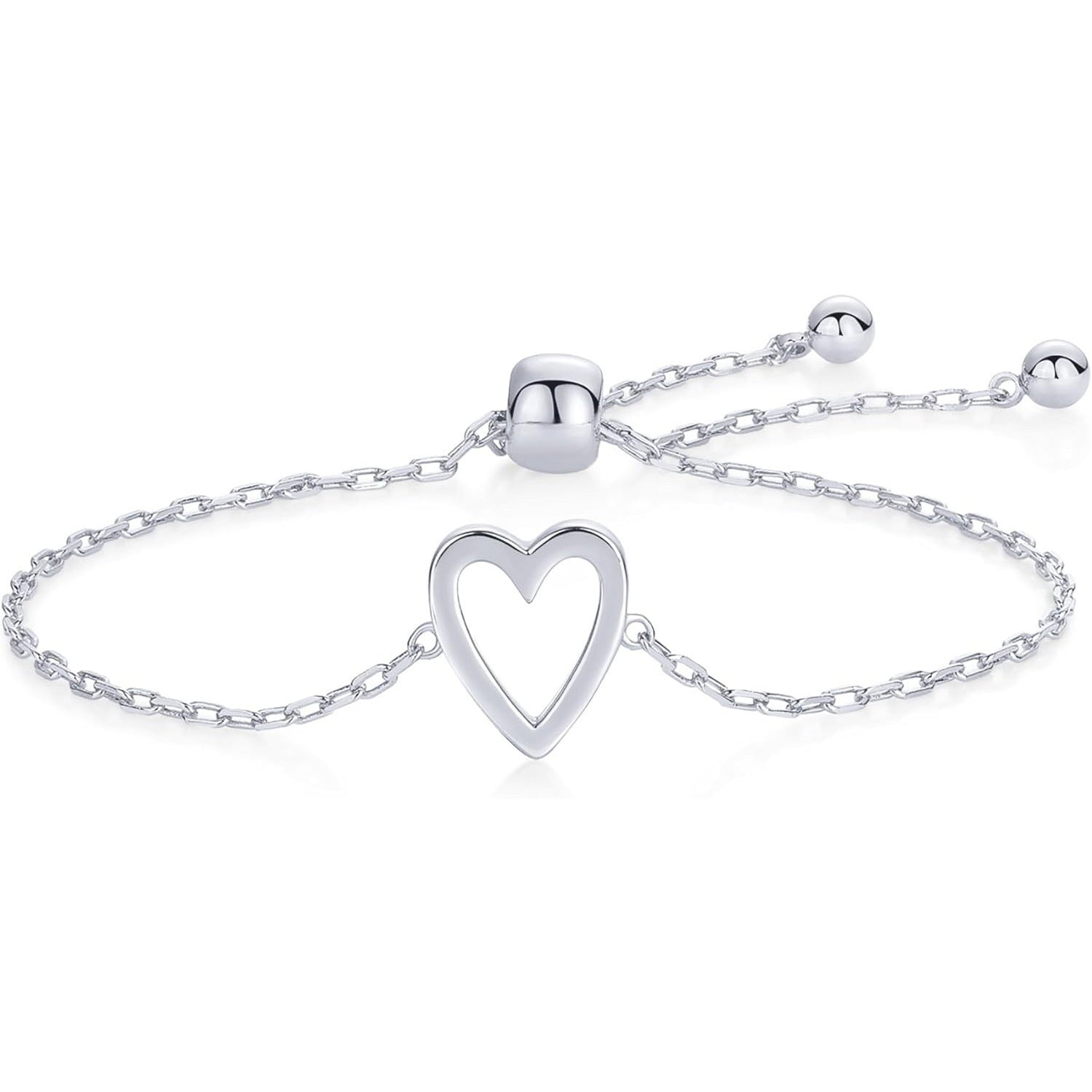 Double Adjustable Heart Charm Bracelet Set