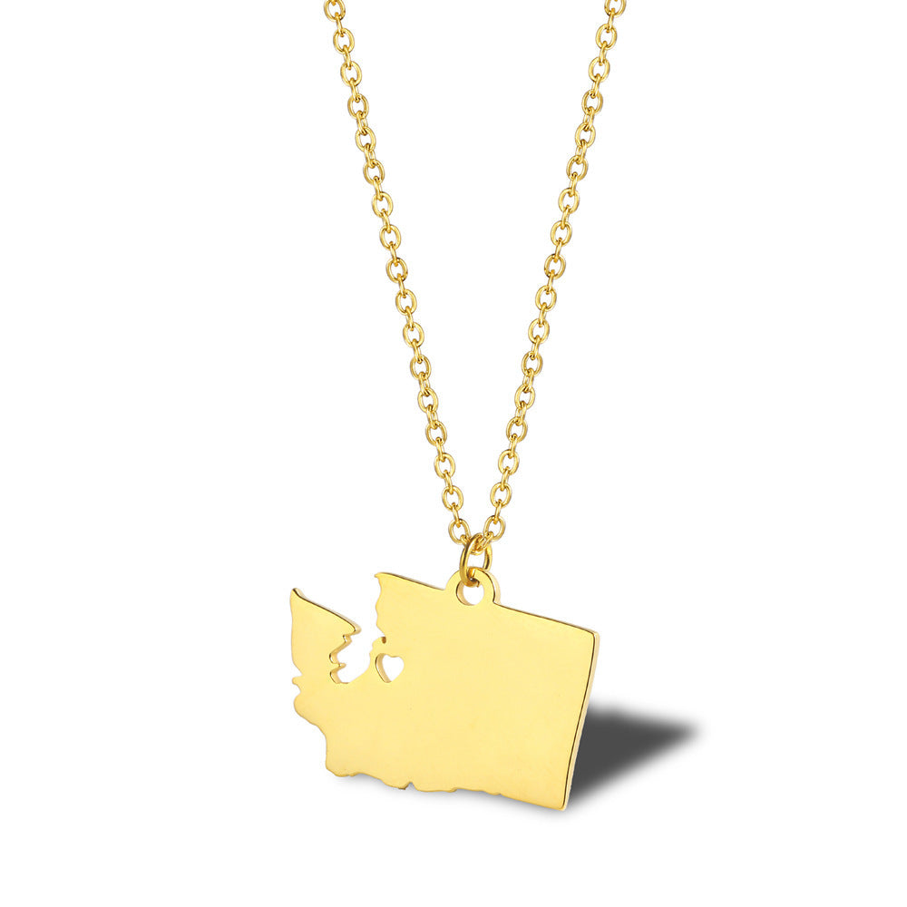 Wanderlust Map Pendant Necklace