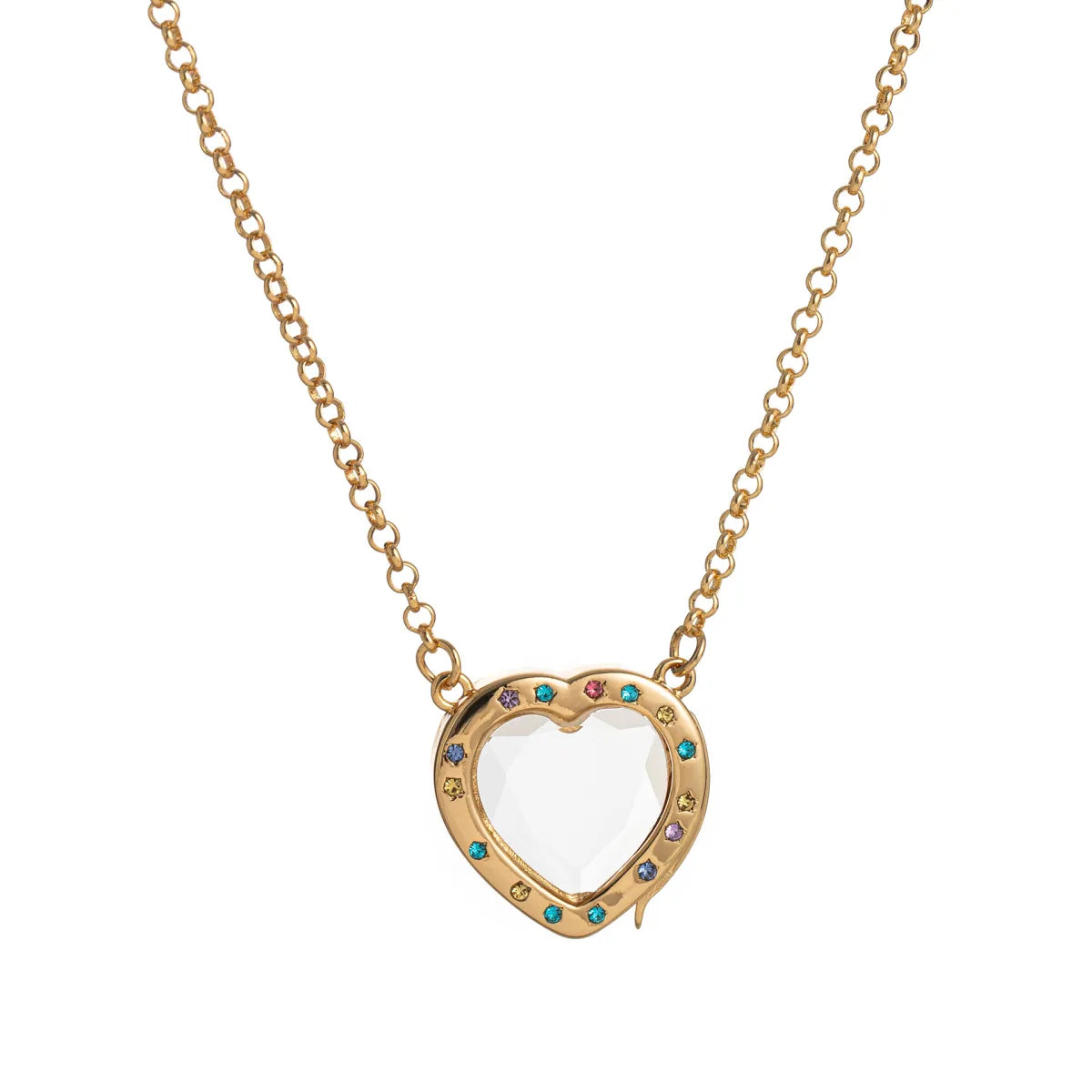 Love Colored Glass Charm Locket