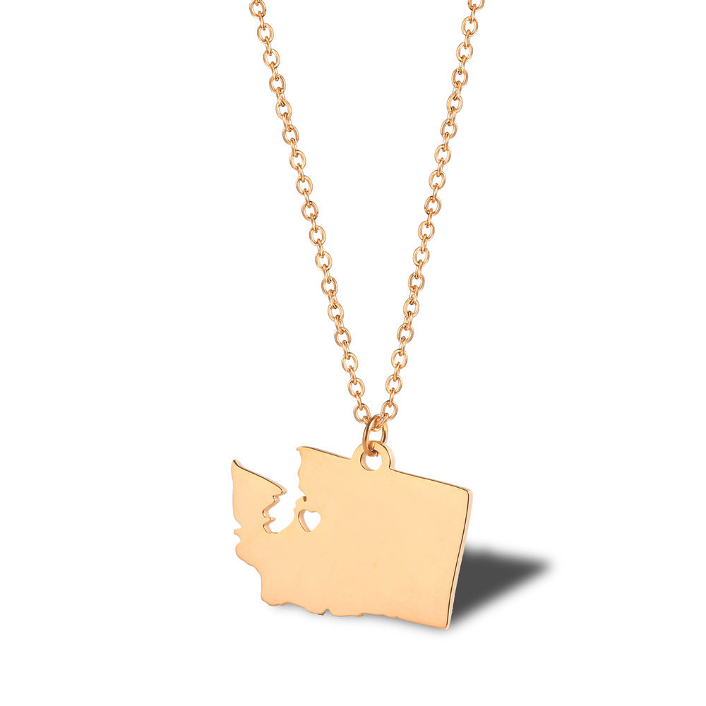 Wanderlust Map Pendant Necklace