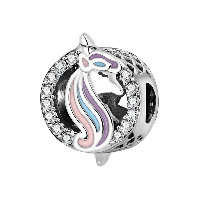Enameled Unicorn Sphere Spacer