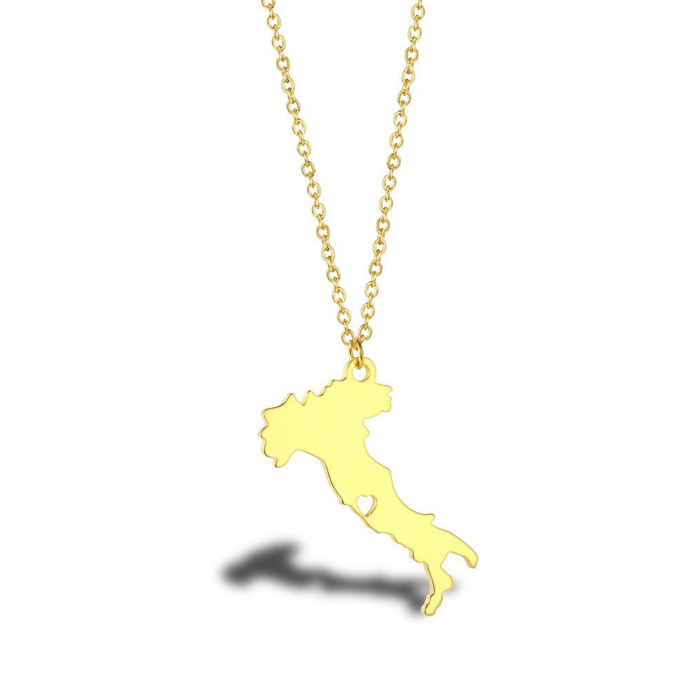 Wanderlust Map Pendant Necklace