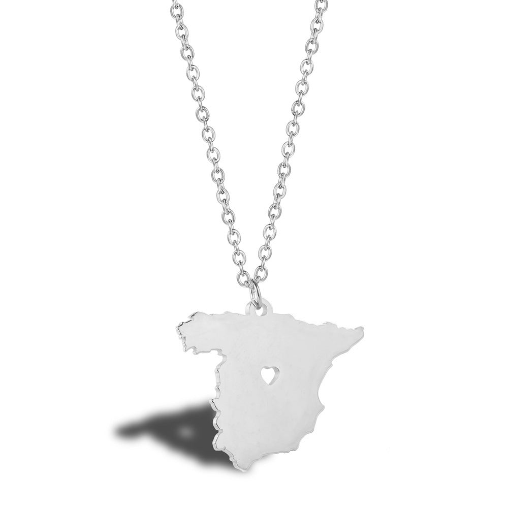 Wanderlust Map Pendant Necklace