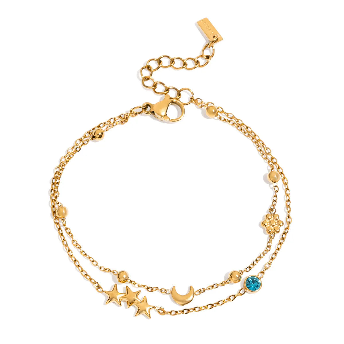 Celestial Steel Bracelet Star Charm