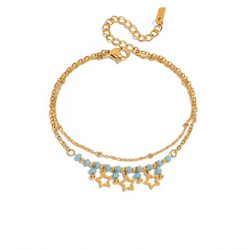 Cosmic Steel Bracelet: Lunar Glow